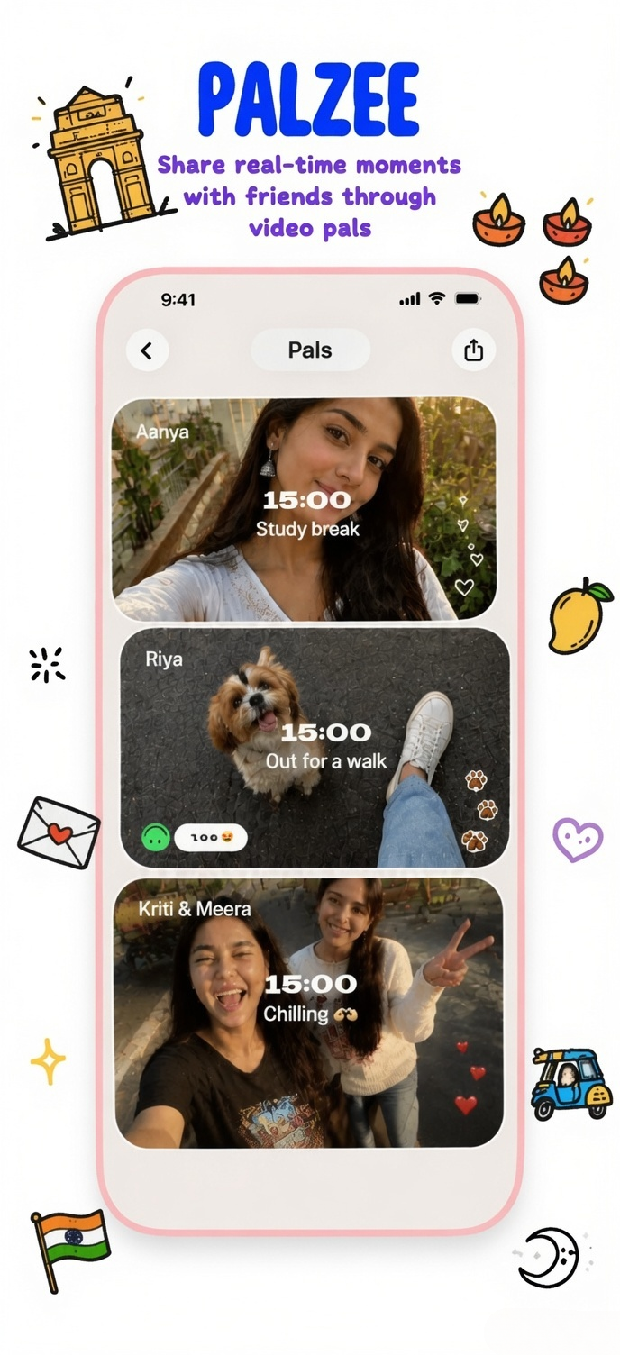 PALZEE — Share real-time moments with friends through video pals